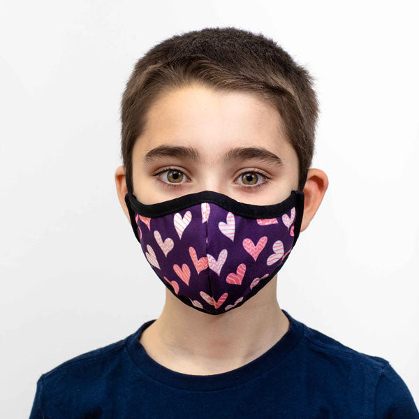 Mascarilla Higiénica Reutilizable Modelo Corazón Morado